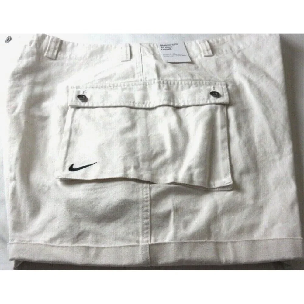 Nike White Men's Cargo Shorts with Flap Pocket